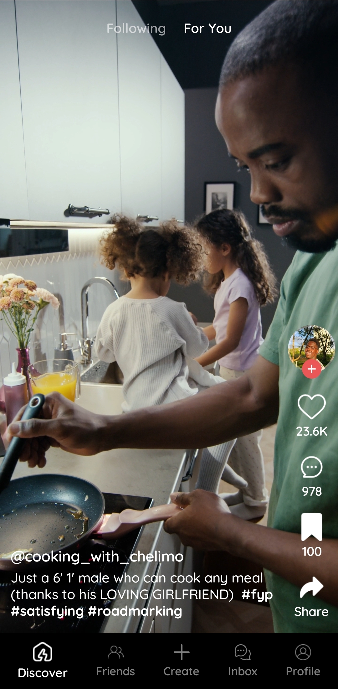 TikTok Clone Android app showing its vertical video feed